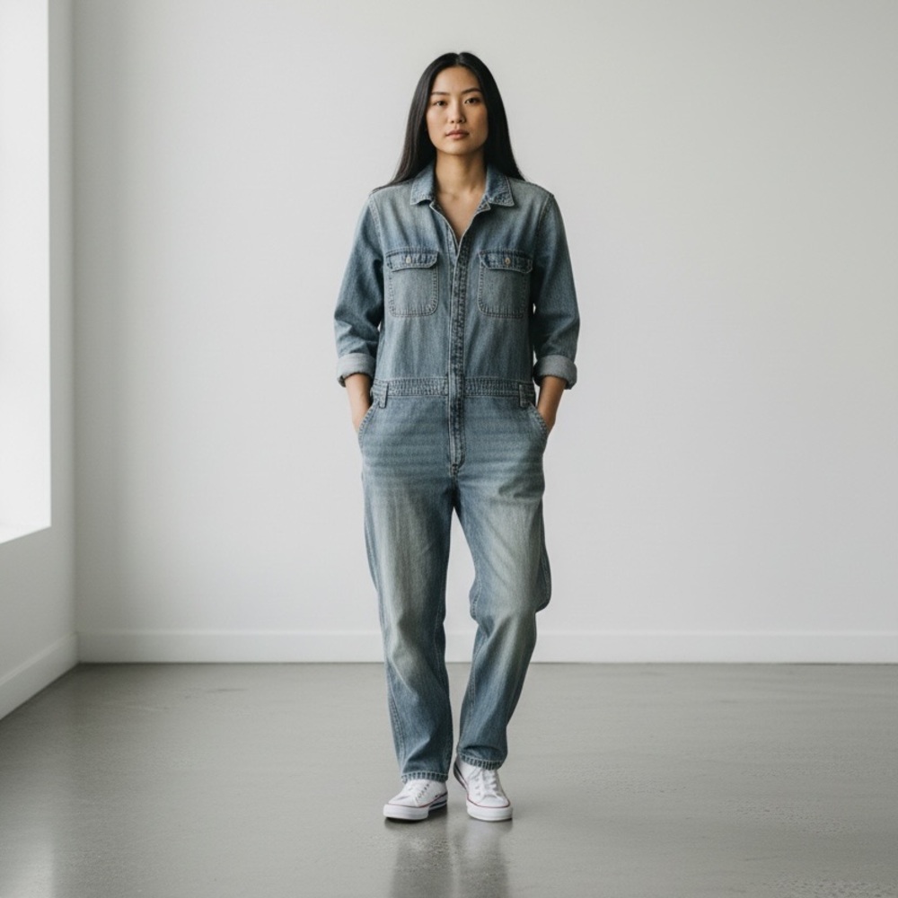 Lucky Brand Women's Classic Blue Denim Overalls